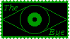 Image of an eye in dark green on a black background. Green text reads 'The Eye'. The border is also green.