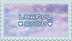 Pastel stamp with the text 'Lawful Good'.